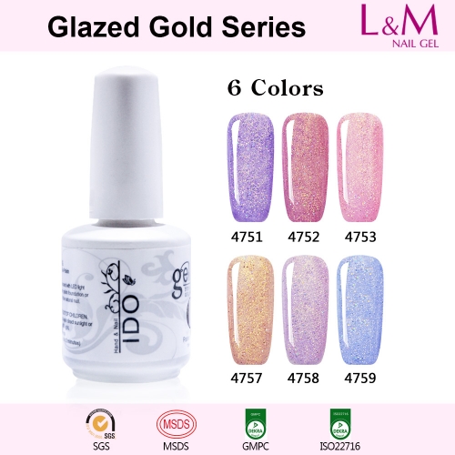 【Glazed Gold Series】1pc UV Nail Gel Polish 12 Colors For Choose