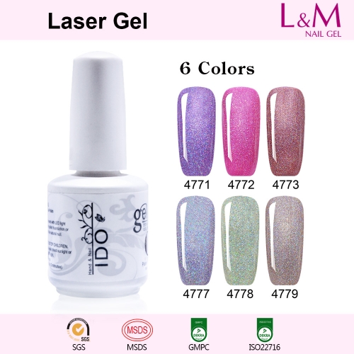 【Laser Gel 】1pc UV Nail Gel Polish Glitter 12 Colors For Choose