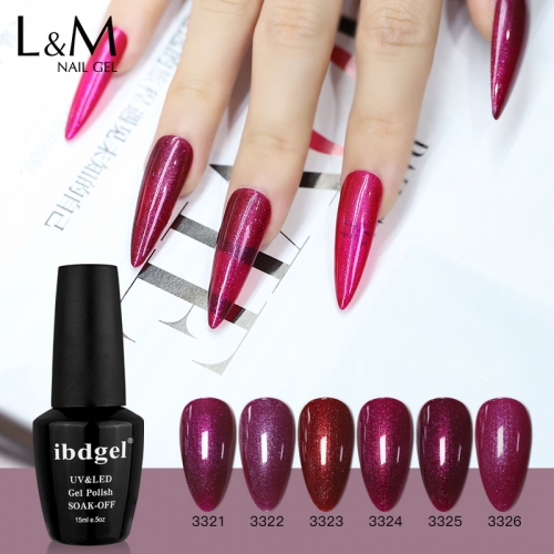 【Shinning Purple Color Gel Polish】ibdgel Purple Pink Shimmer Nail Gel Polish 12 Colors Gel Varnish for Manicure