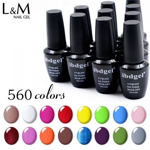 【560 Color Series 】ibdgel 560 Colors Soak-off UV Gel Nail Polish 15ml High Pigment